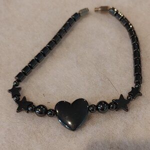 Hematite Bracelet Heart Stars